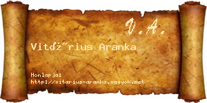 Vitárius Aranka névjegykártya