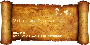 Vitárius Aranka névjegykártya