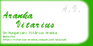 aranka vitarius business card