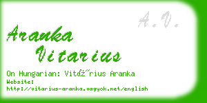 aranka vitarius business card